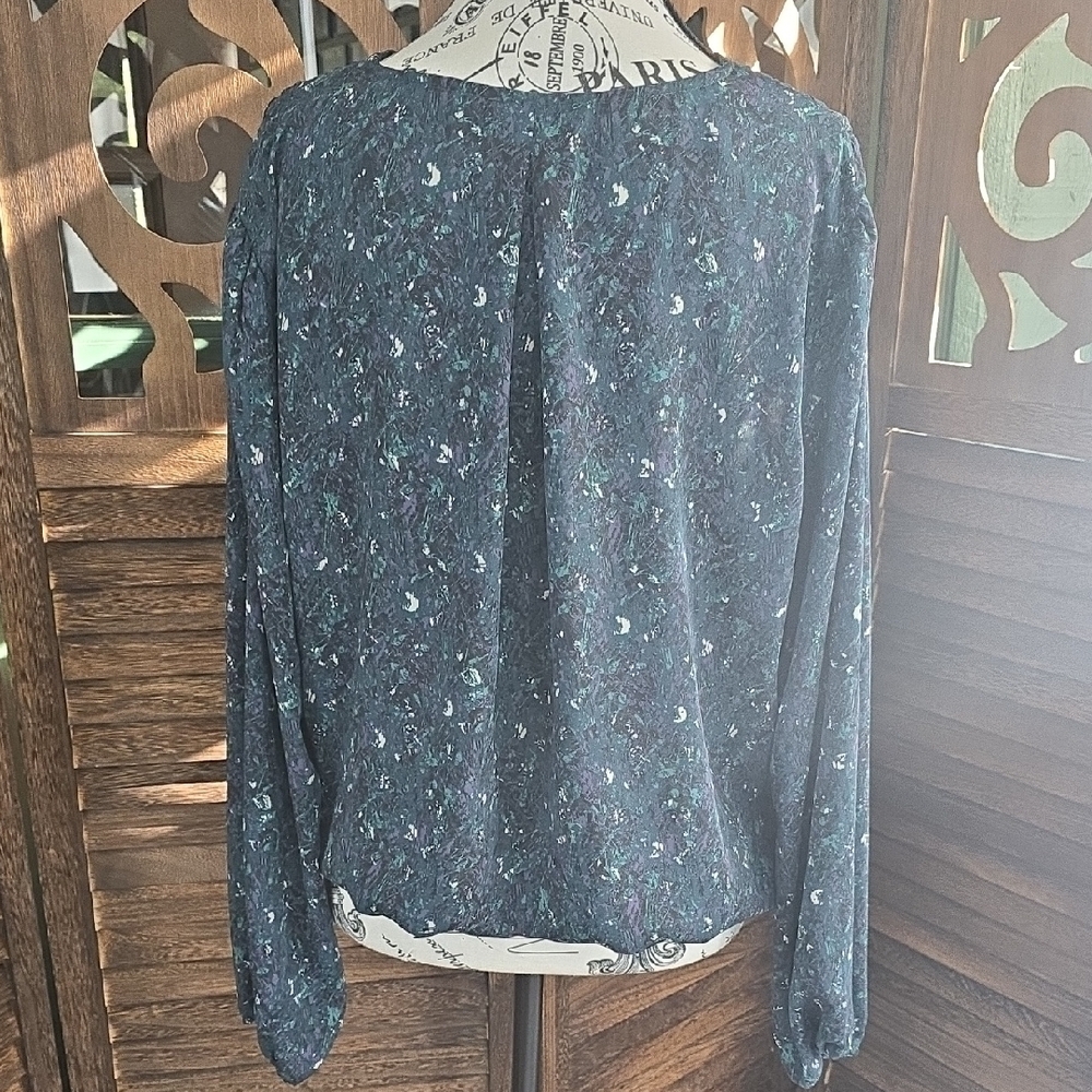 Veronica M Women's Wrap Blouse - Blue and Green - Picture 5 of 6